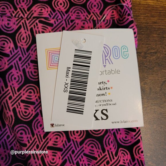 LulaRoe Maxi Skirt XXS Geometric Vibrant Colorful Retro Boho Art To Wear NWT - Picture 4 of 10